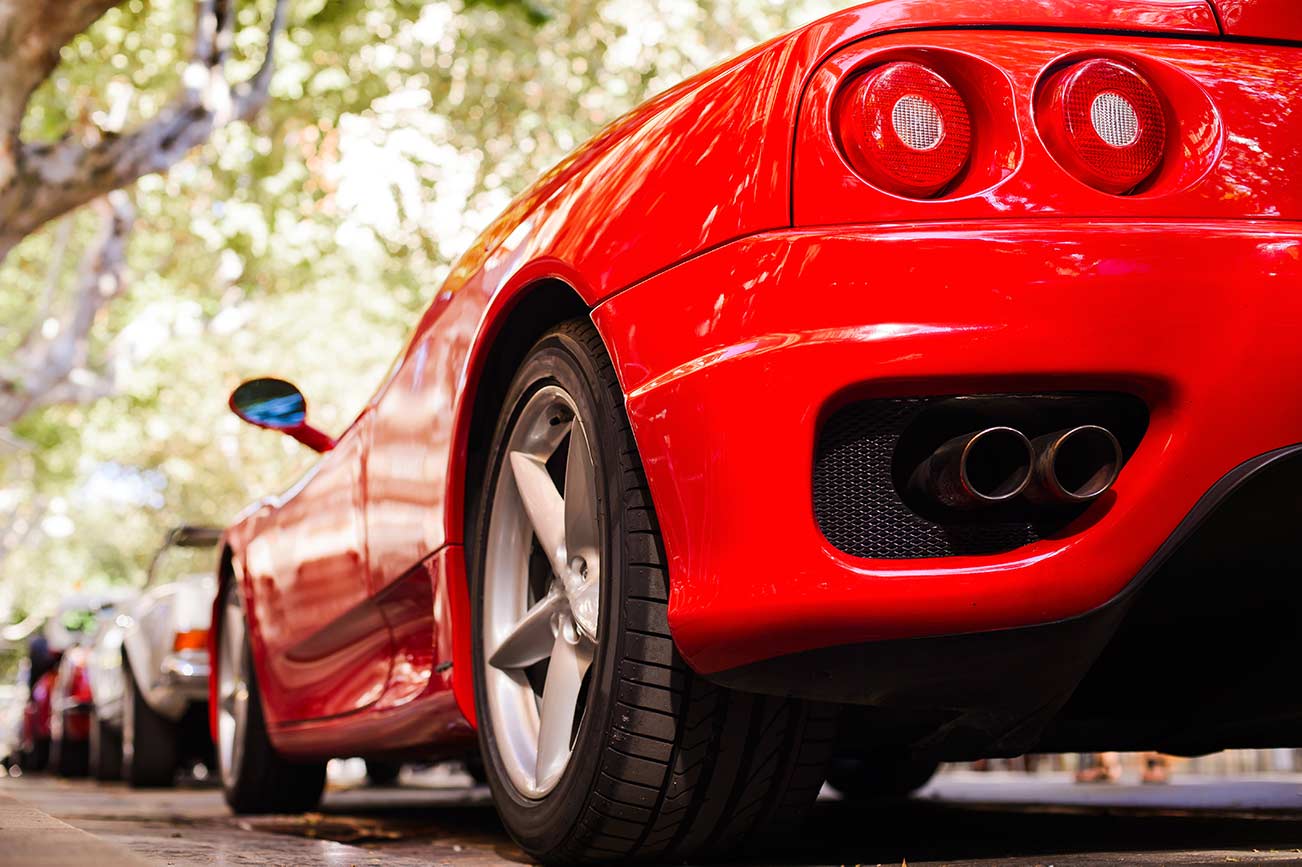 Ad personam evento Maranello, vista posteriore di una Ferrari